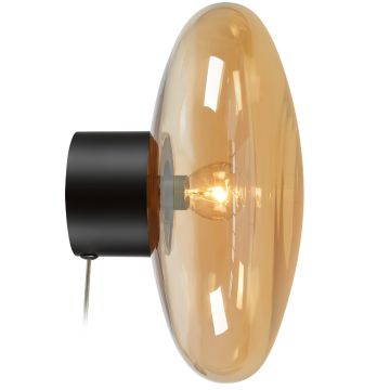 Locus taklampe / vegglampe, Sort / Ravfarget glass