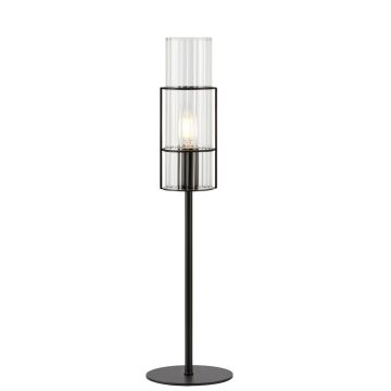 Tubo bordlampe, høyde 50 cm, Sort / Klart glass