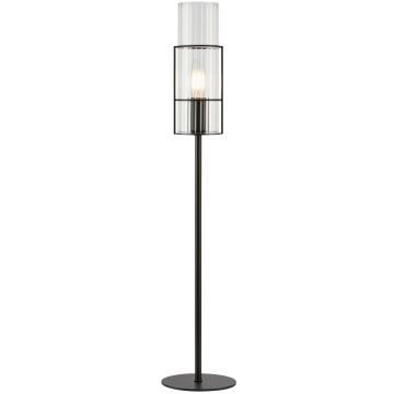Tubo bordlampe, høyde 65 cm, Sort / Klart glass