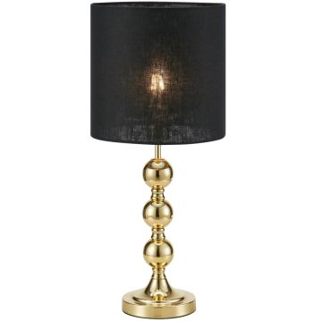 Octo bordlampe, høyde 57 cm, Messingfarget / Sort skjerm