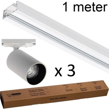 Vox strømskinne med Oz spot (x3), 1 meter, Hvit