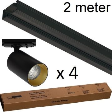 Vox strømskinne med Oz spot (x4), 2 meter, Sort
