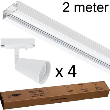 Vox strømskinne med Bocca spot (x4), 2 meter, Hvit