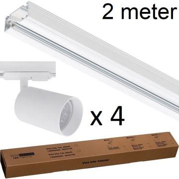 Vox strømskinne med Secco spot (x4), 2 meter, Hvit