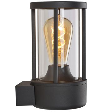 Lori vegglampe med lyssensor, høyde 22 cm, IP44, Antrasitt