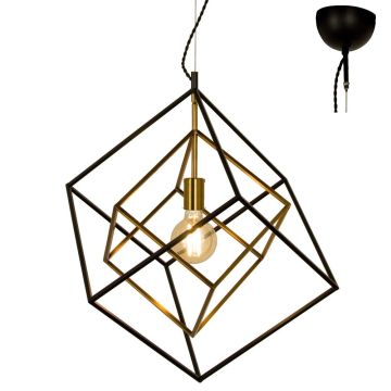 Cubes takpendel, 54 x 54 cm, Sort / Matt messing