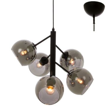 Atom takpendel, diameter 48 cm, Sort / Røykfarget