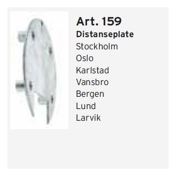 159 Distanseplate for utenpåliggende kabel, Galvanisert
