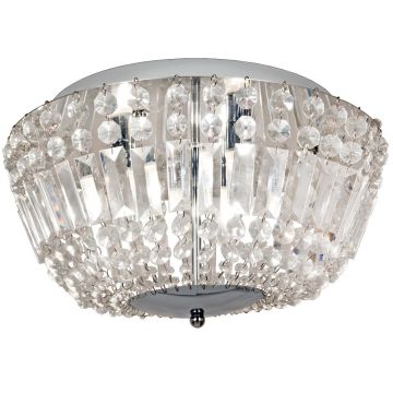 Giovanna taklampe, diameter 38 cm, Krom / Klar