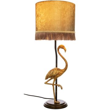 Flamingo bordlampe, høyde 67 cm, Sortgull / Gull