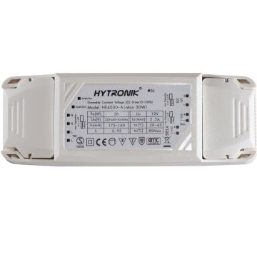 LED transformator 12V DC 30W, dimbar med Switch-Dim eller 1-10V potmeter