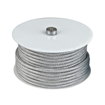 Stofftrukket 2 x 0,75 ledning, 25 meter, Sølv