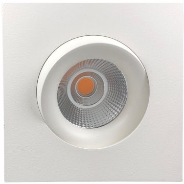 Georgia 360SQ K1 downlight, CRI97, dimbar LED 2700 Kelvin 530lm 25º tilt, IP44, Hvit