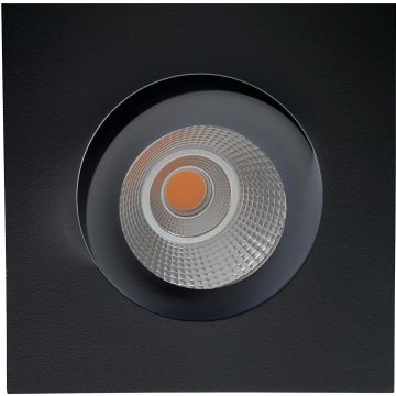 Georgia 360SQ K1 downlight, CRI97, dimbar LED 3000 Kelvin 600lm 25º tilt, IP44, Sort