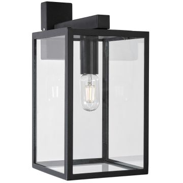 Lofoten 1949 vegglampe, Sort / Klart glass