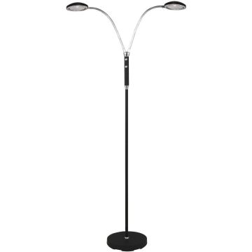 Hero 2 gulvlampe, LED med dimmer, høyde 130 cm, Sort / Krom