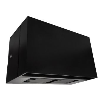 Rapido K2 vegglampe, 2 x stikkontakt, lys opp og ned, dimbar LED 3000K 1000lm, Sort (RAL9005)