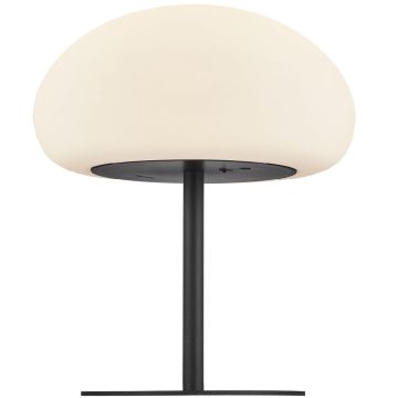 Sponge oppladbar bordlampe, høyde 40 cm, 3-Step Moodmaker™, IP65, Sort / Hvit
