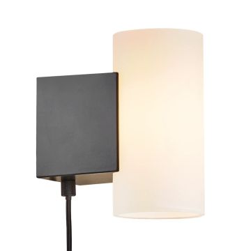 Mona vegglampe, LED 2700K 800lm, Moodmaker™ stepdim, høyde 16 cm, Sort / Hvit
