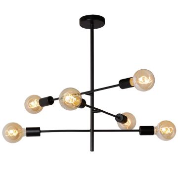 Lester 6 taklampe, justerbare armer, høyde 83 cm, Sort
