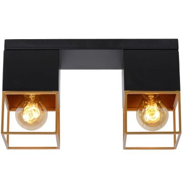Rixt 2 taklampe, Sort/Gull