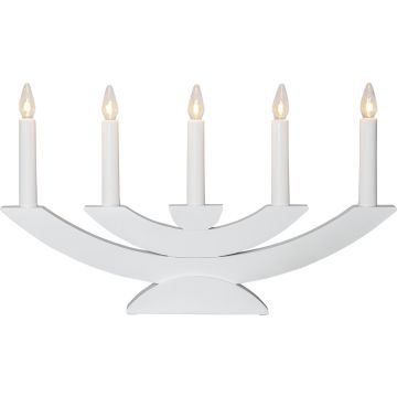 Navida lysestake med 5 lys, høyde 24 cm, Hvit
