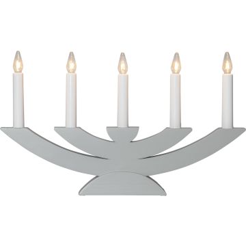 Navida lysestake med 5 lys, høyde 24 cm, Grå
