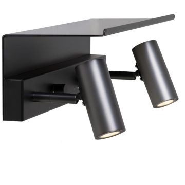 Vegghylle til dobbel vegglampe, Matt sort