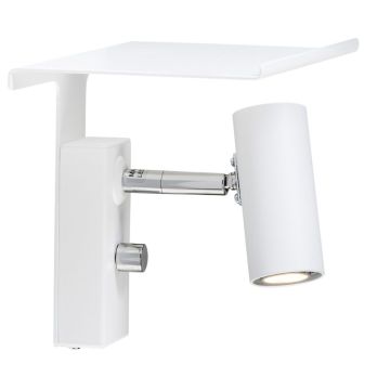Vegghylle til enkel vegglampe, Matt hvit