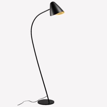 Organic gulvlampe, høyde 135 cm, Sort/Gull