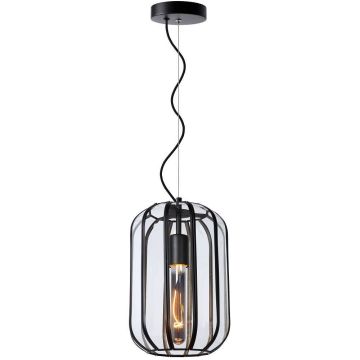 Fern takpendel, høyde 30 cm, Sort med klart glass