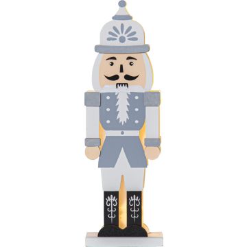 Nutcracker dekorasjon 25 cm grå