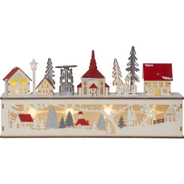 Rosenheim lasercut by natur, høyde 22 cm, for batteri, med timer