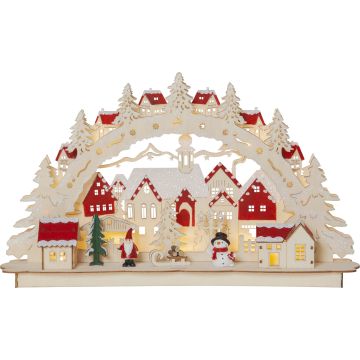 Rosenheim lasercut by natur, buet, høyde 27 cm, for batteri, med timer