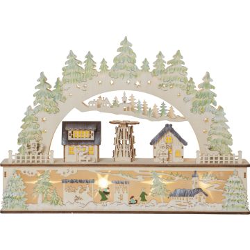 Bamberg lazercut by natur, høyde 32,5 cm, for batteri, med timer