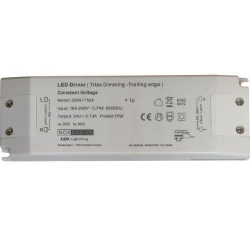 LED transformator 24V DC 75W NorDesign, dimbar