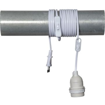 Basic oppheng 3,5m E27 med bryter, Hvit