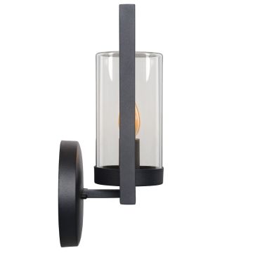 Nispen vegglampe, høyde 33 cm, IP44, Sort