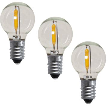 Reservepære LED 23-55V 0,5W E10, varmhvitt lys 1900K, 3-pk