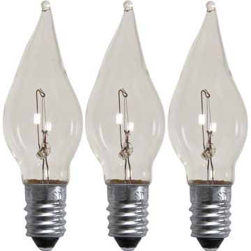 Reservepære Universal glødepære 34V 3W E10, varmhvitt lys 2100K, 3-pk