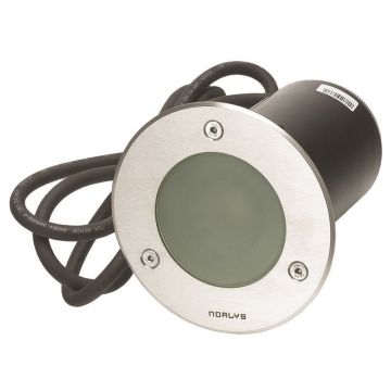 Rena 1554 nedfelt, diameter 13 cm, 10° tilt, inkl LED-pære, frostet glass, Syrefast stål