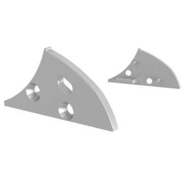 Endestykker for Lumistar 3720, 2-pk, Sølvgrå
