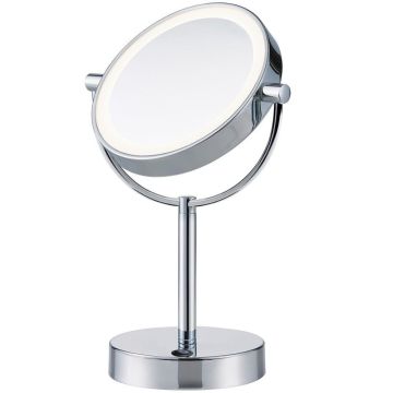Sminkespeil, 4W LED 3000K 140 lumen IP20, Krom