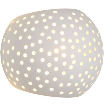 Gipsy vegglampe for fast montering, oval, høyde 13 cm, Hvit
