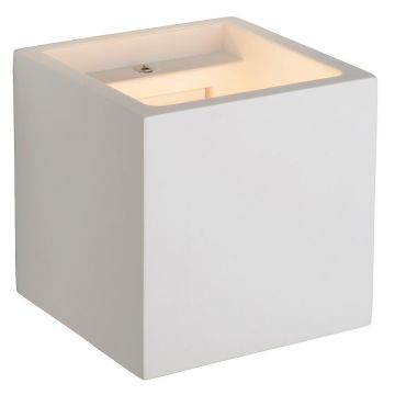 Gipsy vegglampe for fast montering, kubisk, høyde 11 cm, Hvit
