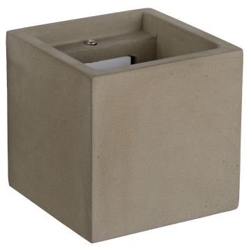 Gipsy vegglampe for fast montering, kubisk, høyde 11 cm, Taupe