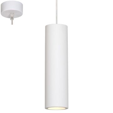 Gipsy sylinderformet takpendel for GU10, diameter 7 cm, Hvit