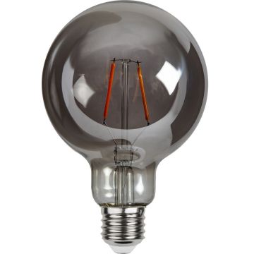 Plain Heavy Smoke E27 G95 LED 1,8W 80lm 2100K soft glow, Røykfarget