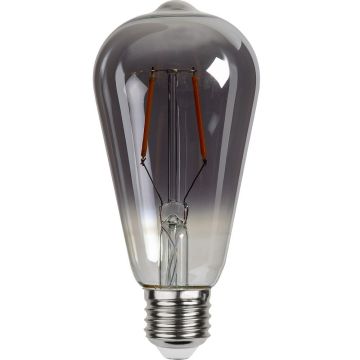 Plain Heavy Smoke ST64 E27 LED 1,8W 80lm 2100K soft glow, Røykfarget