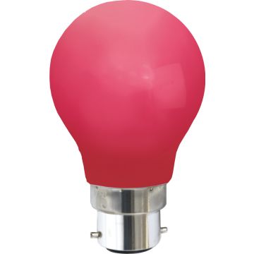 Decoration Normal B22 A55 0,9W 3lm, Rød polykarbonat